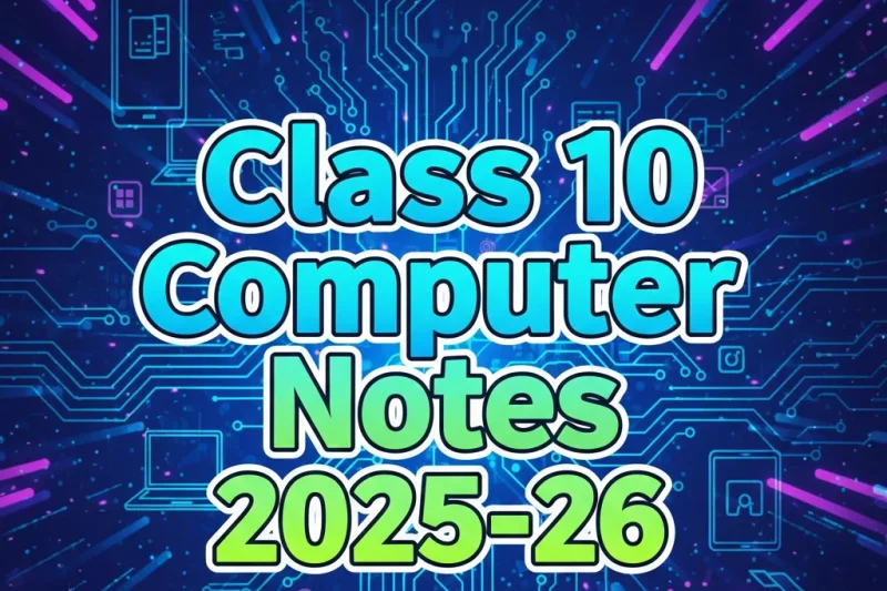 Class 10 Computer Notes 2025-26 Easy, Quick & Full Syllabus