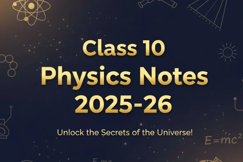 Class 10 Physics Notes MCQs, Numerical, Important Questions