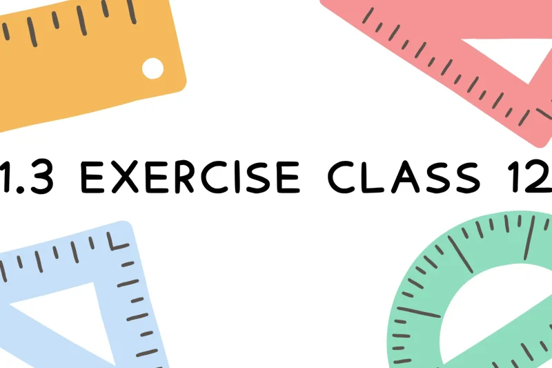 1.3 Exercise Class 12 | Complete Solution and Guide
