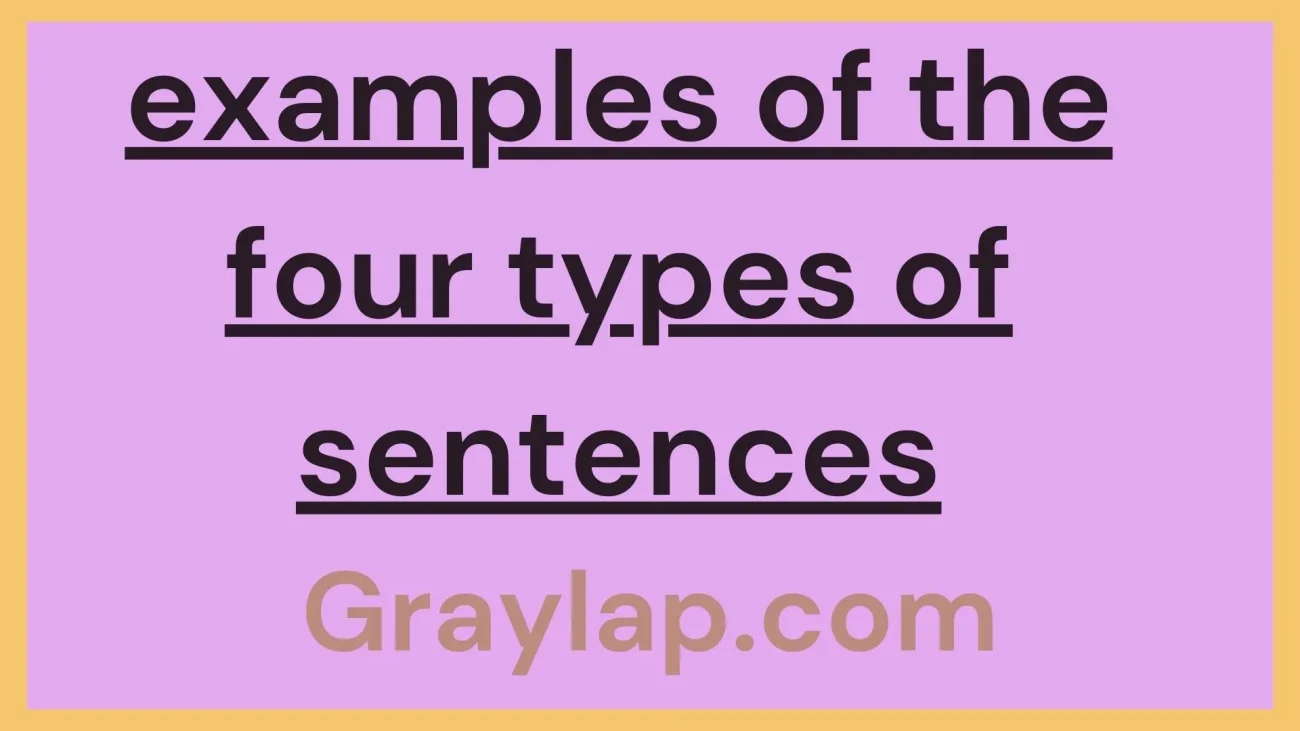 examples of the four types of sentences