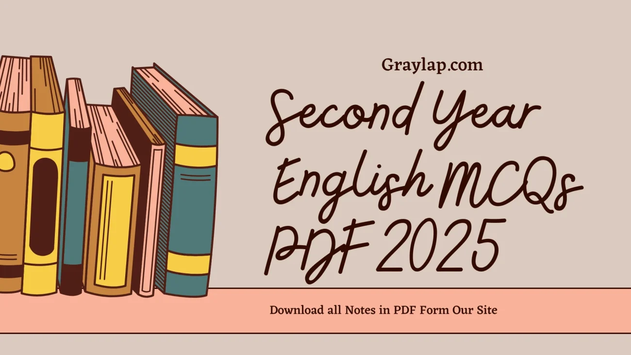 Second Year English MCQs PDF 2025