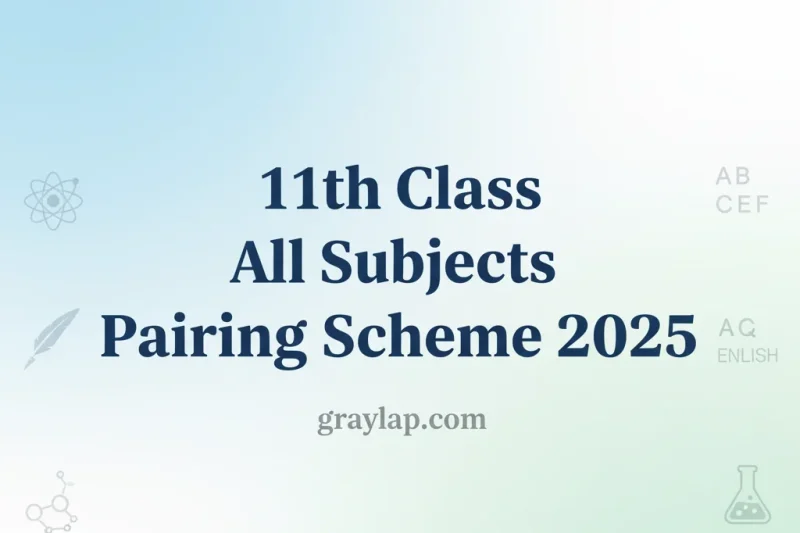 11th Class All Subjects Pairing Scheme 2025-26 For All Boards