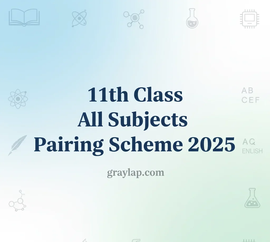 11th Class All Subjects Pairing Scheme 2025