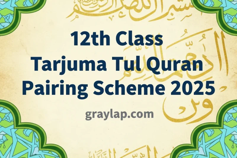 12th Grade Tarjuma-tul-Quran Pairing Scheme 2025-26 (All Punjab Boards)