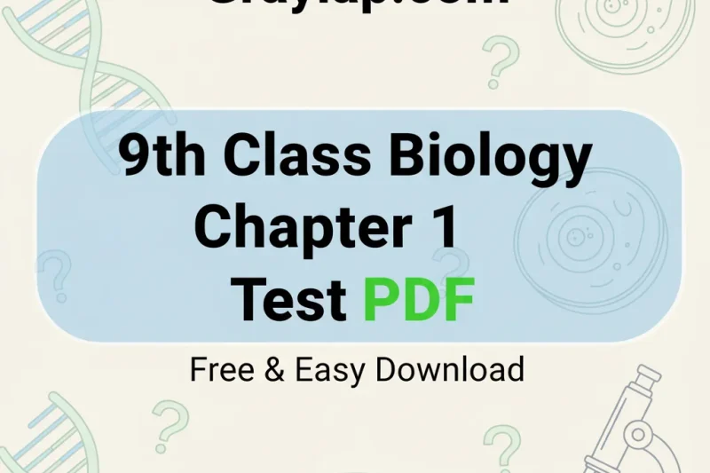 9th Class Biology Chapter 1 Test PDF  Free & Easy Download