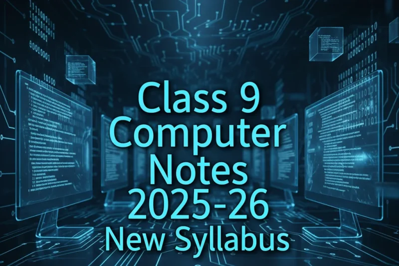 Class 9 Computer Notes 2025-26 New Syllabus