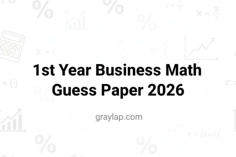 1st Year Business Math Guess Paper 2026 | All Punjab Boards
