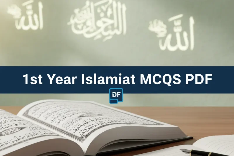 1st Year Islamiat MCQs PDF – First Year Islamiat Important Questions and Paper Guide